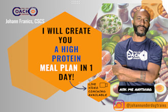 be your nutritionist and create high protein meal plans