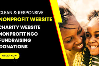 design nonprofit website for your charity, ngo donation on godaddy, wix