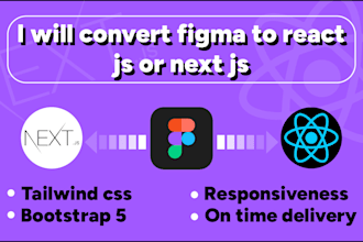 convert figma to react js or next js with tailwind css