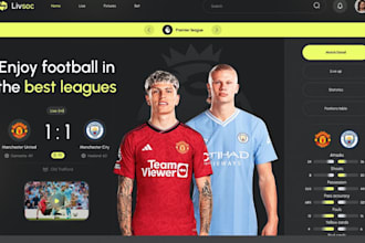 build sports website, tournament website, esport, bet app, gym website