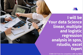 do linear, multiple, and logistic regression analysis in spss, rstudio, excel