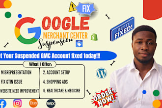 fix google merchant center suspension, misrepresention, gtin, and shopping ads