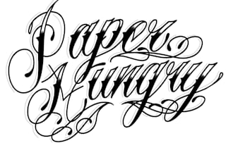 draw a tattoo design in cursive script