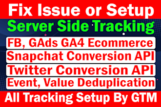 fix set gads ga4 ecommerce server side twitter snapchat conversion api tracking