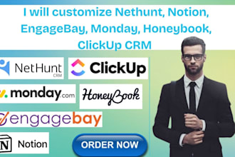 setup nethunt notion engagebay monday honeybook clickup CRM