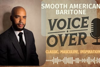 be your smooth baritone narrator hire me for your next audiobook or vo