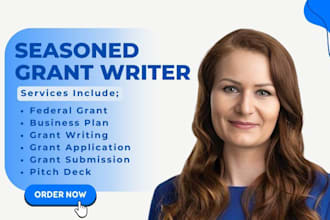 write a winning grant proposal, application, business plan, pitch deck and apply