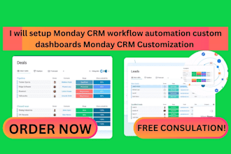 setup monday CRM workflow automation custom dashboards monday CRM customization