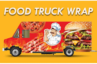 design unique food truck wrap, boat, car and vehicle wrapping expert designer