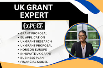 write UK grant application, horizon eu funding applications, UK business plan