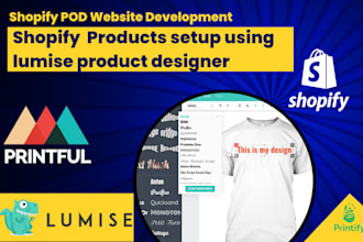 create shopify or woocommerce print on demand store using lumise
