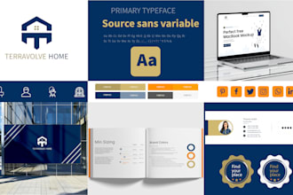 do full brand style guide identity, brand guidelines and branding kit