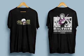 design custom anime or cartoon t shirts and streetwear