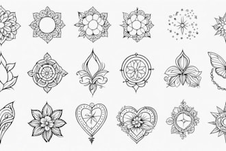 do custom minimalist tattoo design in a cute style