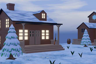 create low poly 3d game assets and environments for games