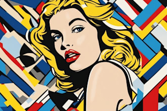 draw pop art portrait in roy lichtenstein style