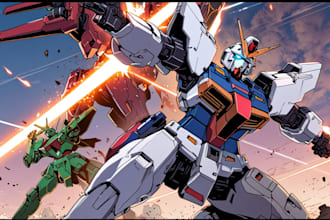 make gundam, transformer, robot, armor, mecha art style