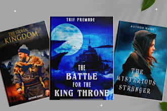 create a professional bookcover, paperback, ebook, fantasy cover and dust jacket