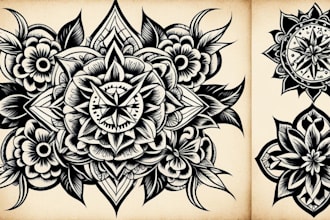 create old school or traditional tattoo design
