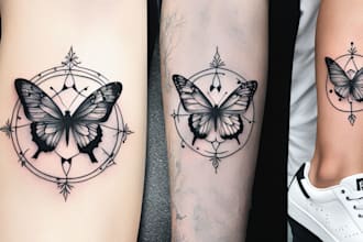 do your minimalist tattoo design in my art style