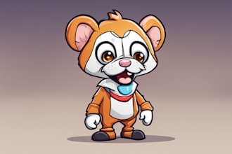 design custom cartoon character, mascot