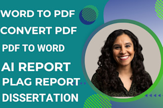 convert pdf to word or convert word document to  pdf and check for ai report