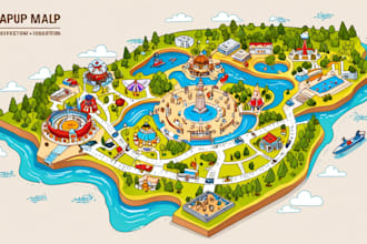 design vector map in illustrator for your event or festival