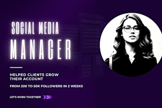 be your instagram social media marketing manager and create content monthly