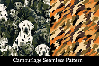 create a unique camouflage seamless pattern for you