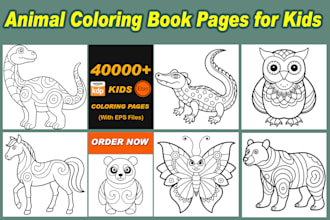 design animal coloring book pages for kids