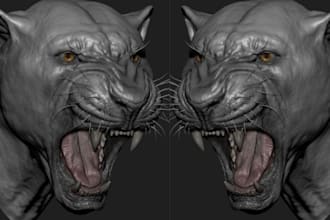 sculpt or model 3d character, 3d animal,3d figure, statue, creature for 3d print