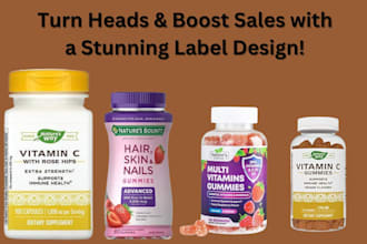 do a supplement label design, product packaging design and  product label