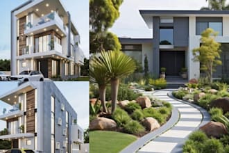 do 2d 3d floor plan site plan elevation commercial building and city permit