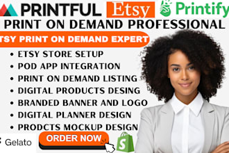 setup shopify print on demand store etsy digital product shopify pod etsy seo