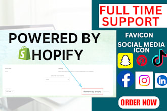 remove powered by shopify from store footer integrate social media icons favicon