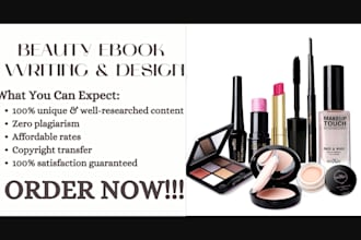 write and design ebook on beauty cosmetics body care hair care fashion books