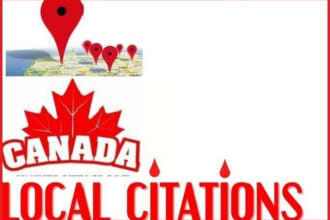 build 10 high PR local canadian citations, approved