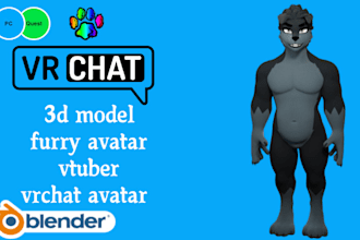 do 3d vrchat avatar furry avatar fursona vrc avatar vr character vtuber model