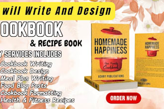 write quality cookbook recipe book, cookbook design, cookbook formatting
