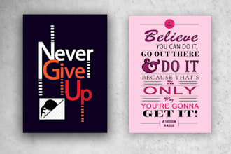 design a premium quality typography poster and wall art