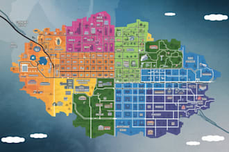 create vector map, city map, site map, event map in illustrator