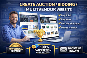 create auction website bidding website multivendor website