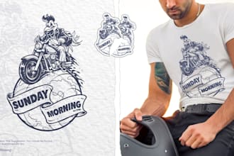 do vintage and cartoon hand drawn t shirt graphic design