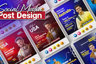 do eye caching social media post design for instagram, facebook and more