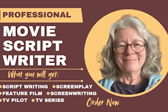 be your movie script writer, screenplay, screenwriting, film script, tv series