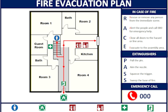 draw fire emergency evacuation plan, emergency exit