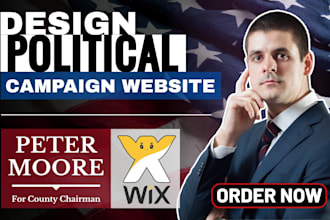 build political campaign website, election, nonprofit website on wix, wordpress