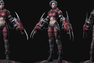 develop 3d game character,3d model to aloya studio,dayz,nsfw,ue5 rig,skyrim game