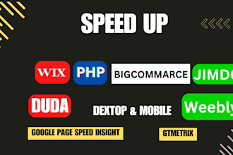 optimize wix duda PHP jimdo bigcommarce weebly page speed up