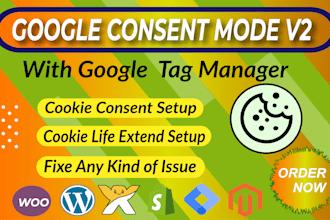 setup gdpr cookie consent mode v2 advance cookie consent banner with GTM, ga4